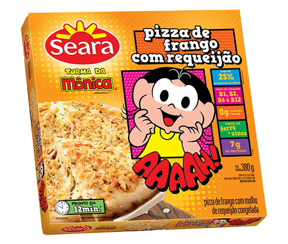 Pizza de Frango com Requeijão Turma da Mônica