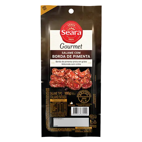 Salame com Borda de Pimenta Fatiado Seara Gourmet 100g