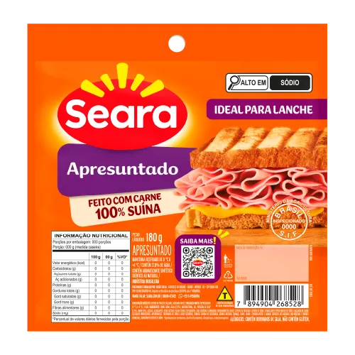 Apresuntado Fatiado Seara 180g