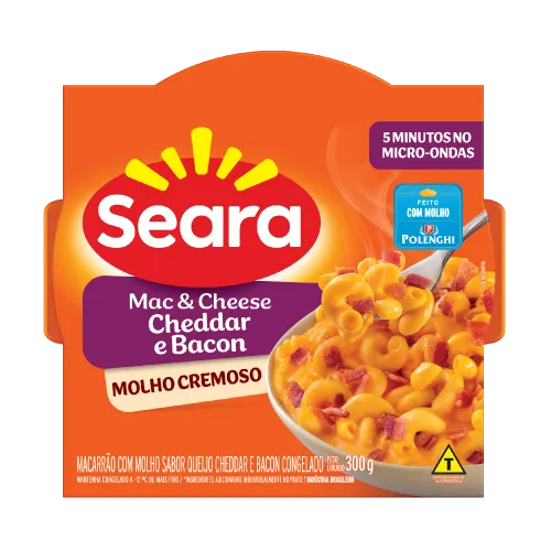 Mac&Cheese Cheddar e Bacon Seara 300g