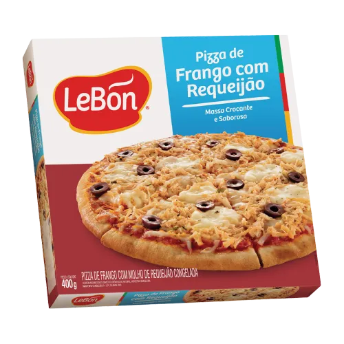 Pizza de Frango com Requeijão Lebon Congelado Embalado em Caixa de Papelão