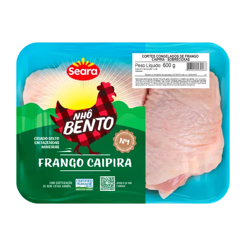 Sobrecoxa de Frango Caipira Bandeja Nhô Bento 600g